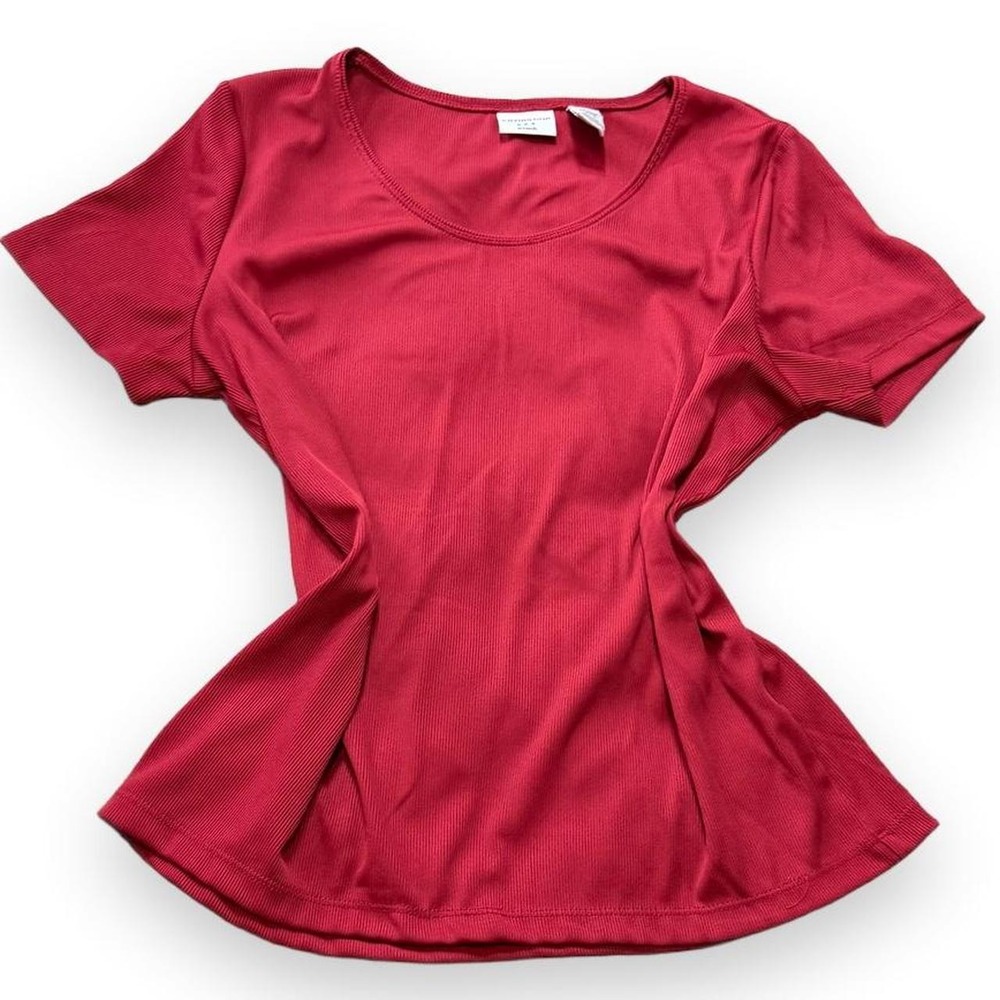 Y2K Covington Red Scoop Neck Tee, Women's Size L